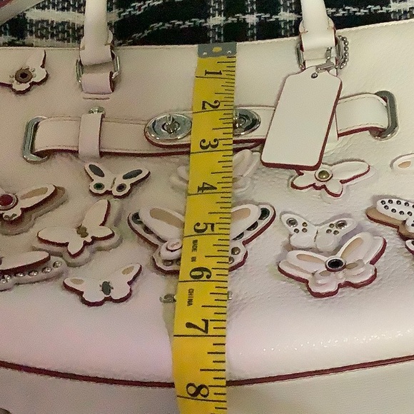 Coach Blake butterfly applique satchel in Chalk - Picture 10 of 13